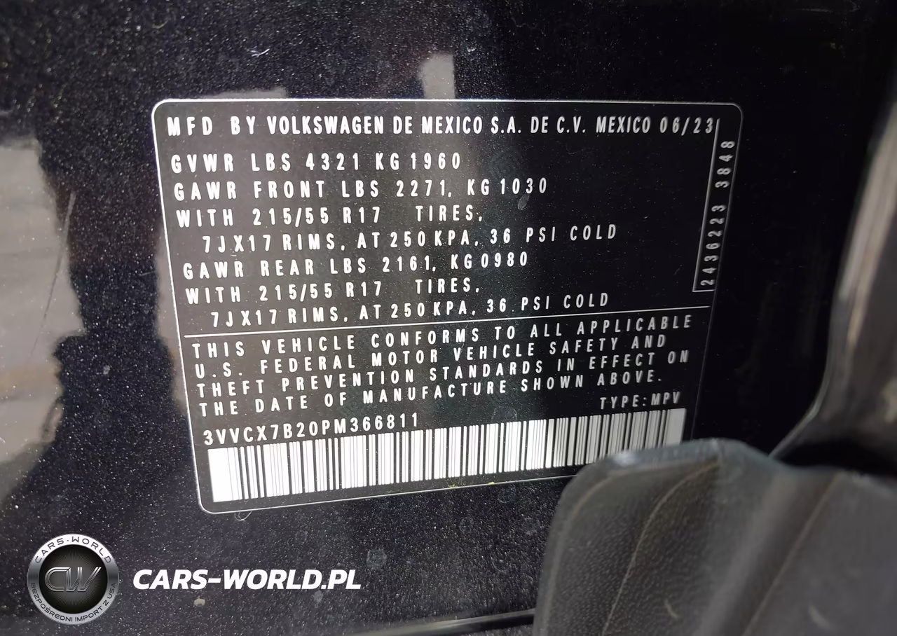 2023 Volkswagen Taos 1.5T S VIN:3VVCX7B20PM366811 - 9