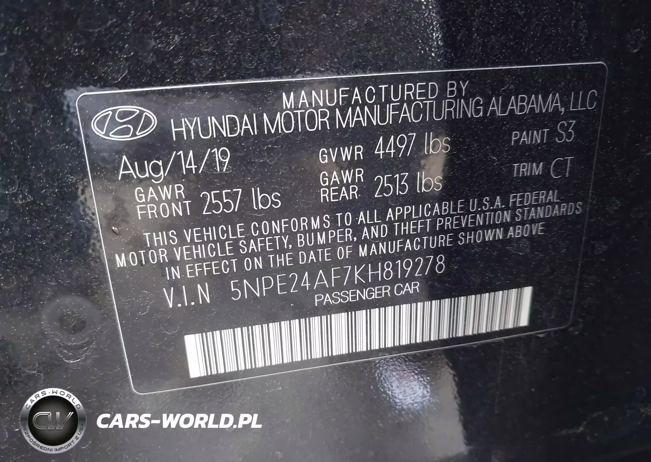 2019 Hyundai Sonata Se VIN:5NPE24AF7KH819278 - 9