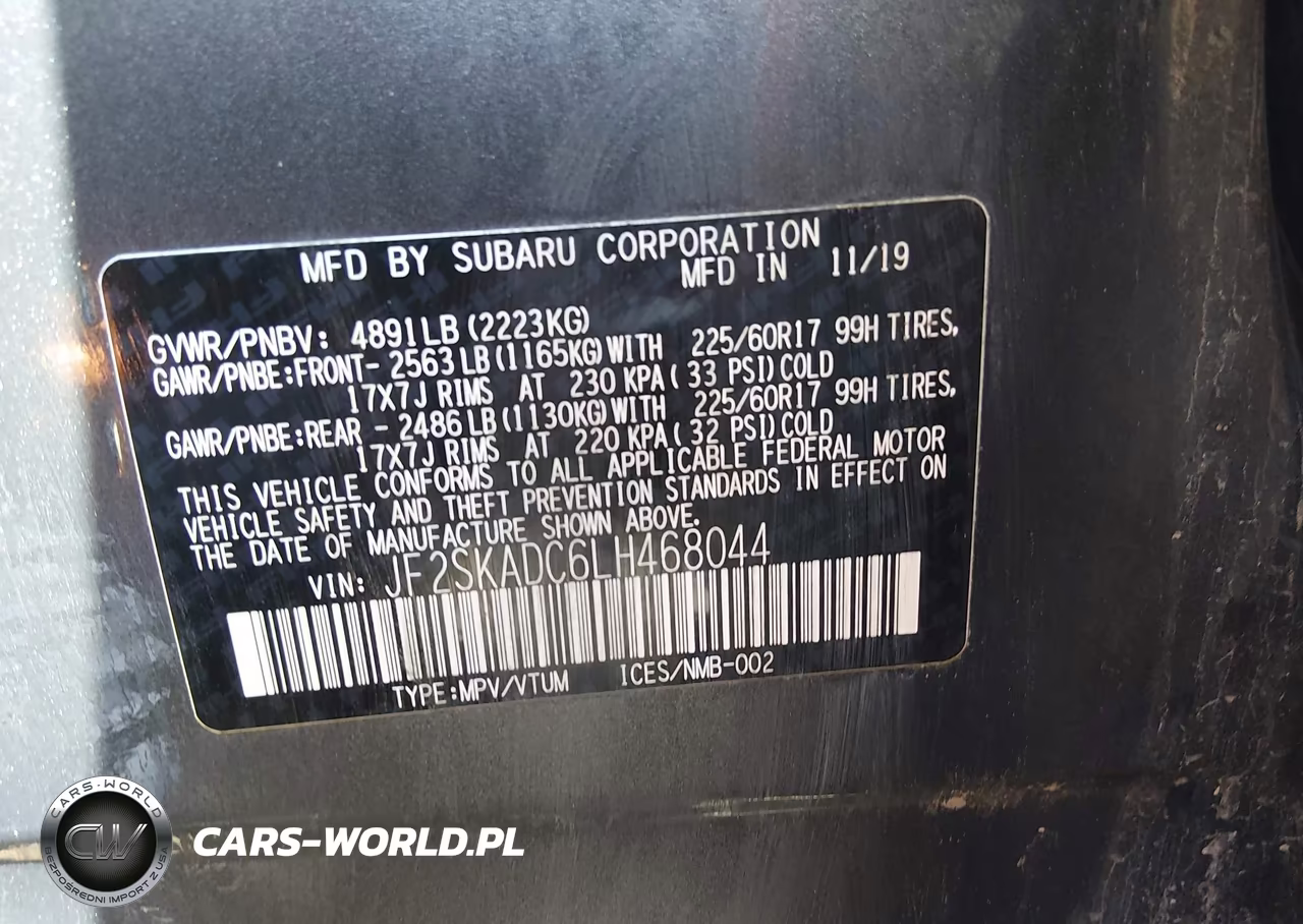 2020 Subaru Forester VIN:JF2SKADC6LH468044 - 9
