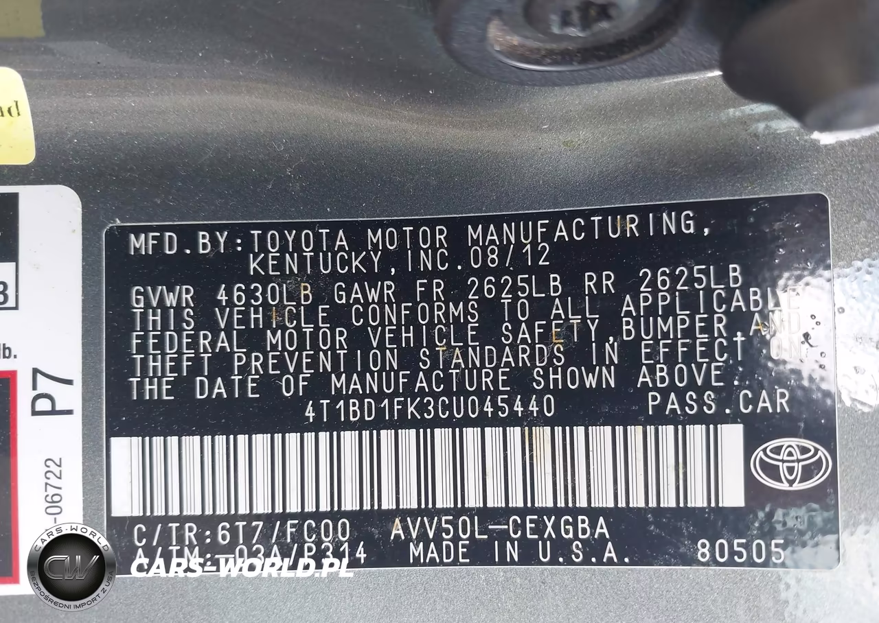 2012 Toyota Camry Hybrid Xle VIN:4T1BD1FK3CU045440 - 9