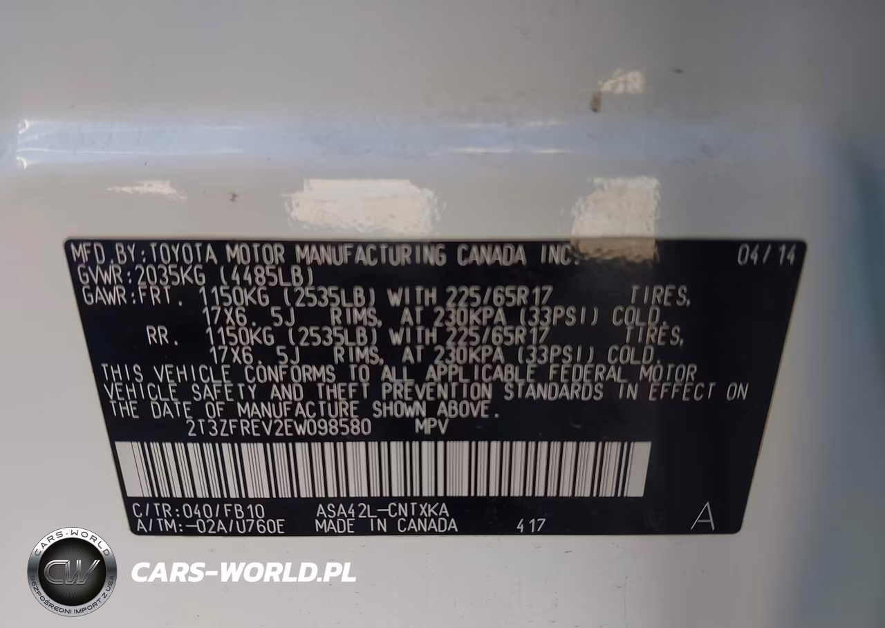 2014 Toyota Rav4 Le VIN:2T3ZFREV2EW098580 - 9