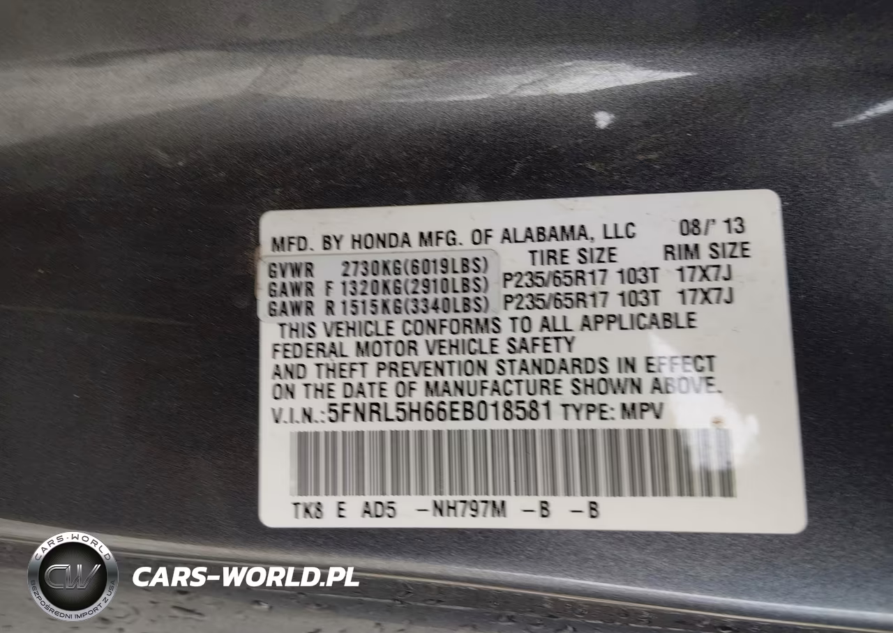 2014 Honda Odyssey Ex-L VIN:5FNRL5H66EB018581 - 9