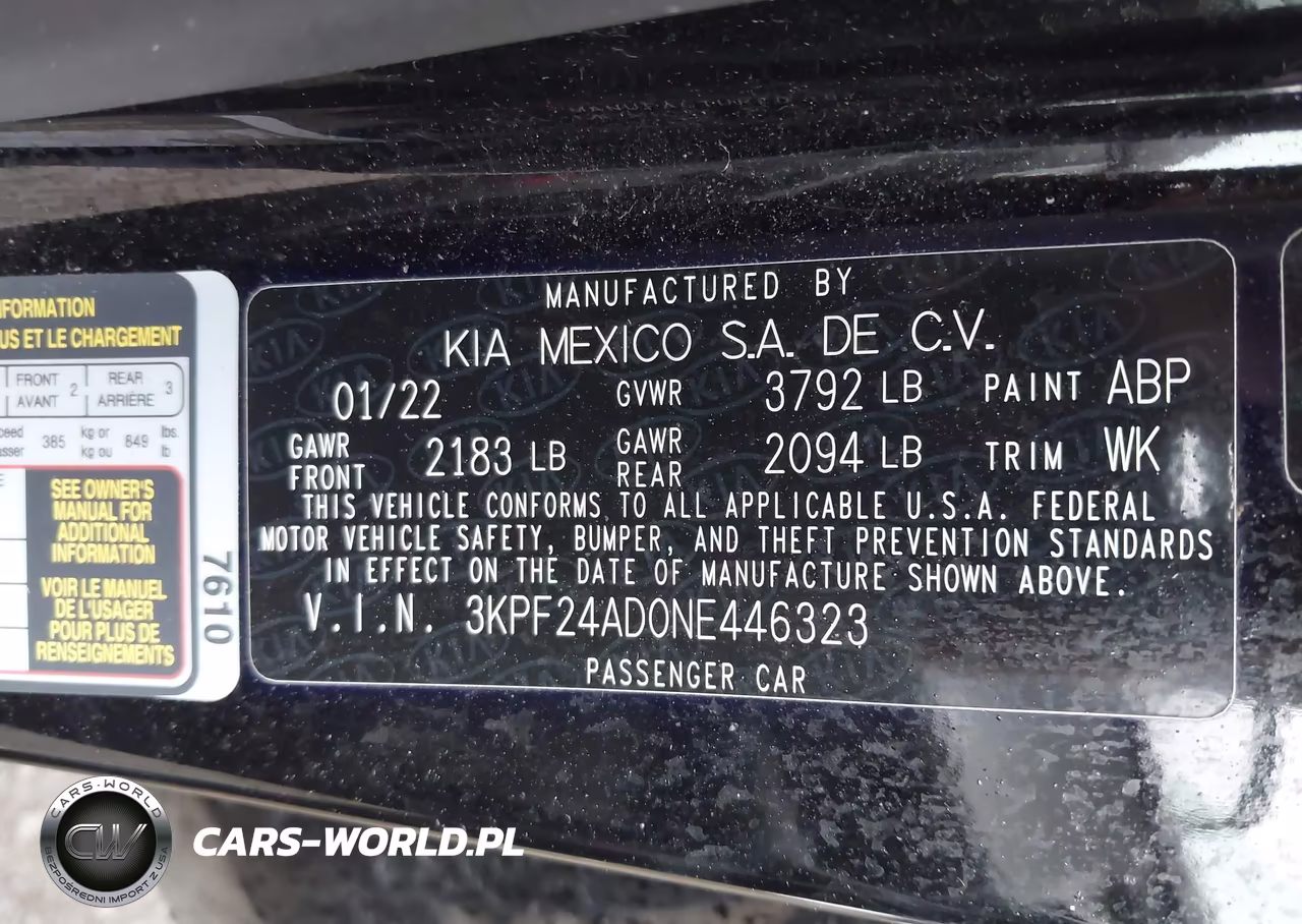 2022 Kia Forte Lxs VIN:3KPF24AD0NE446323 - 9