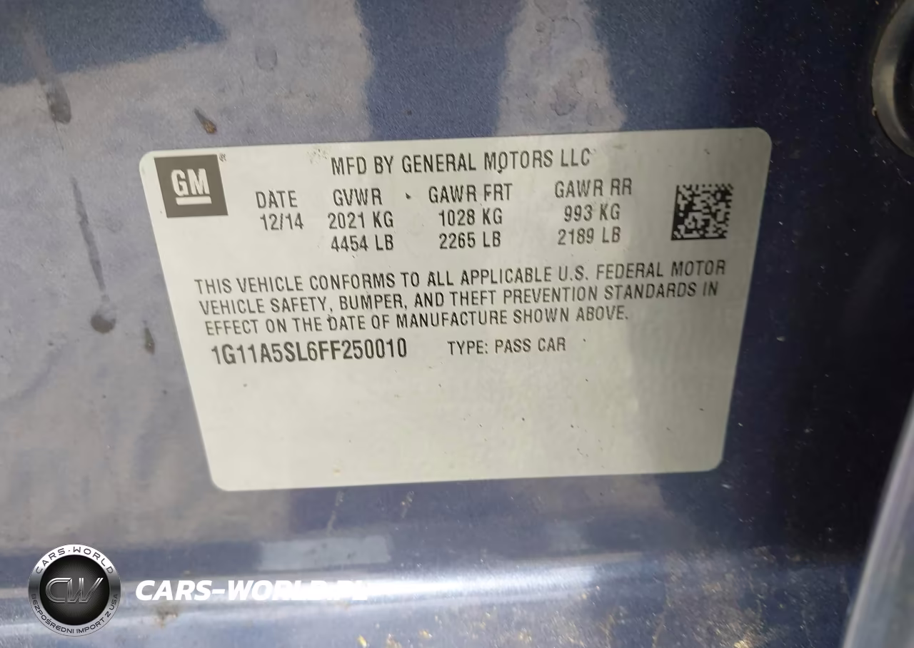 2015 Chevrolet Malibu 1Fl VIN:1G11A5SL6FF250010 - 9