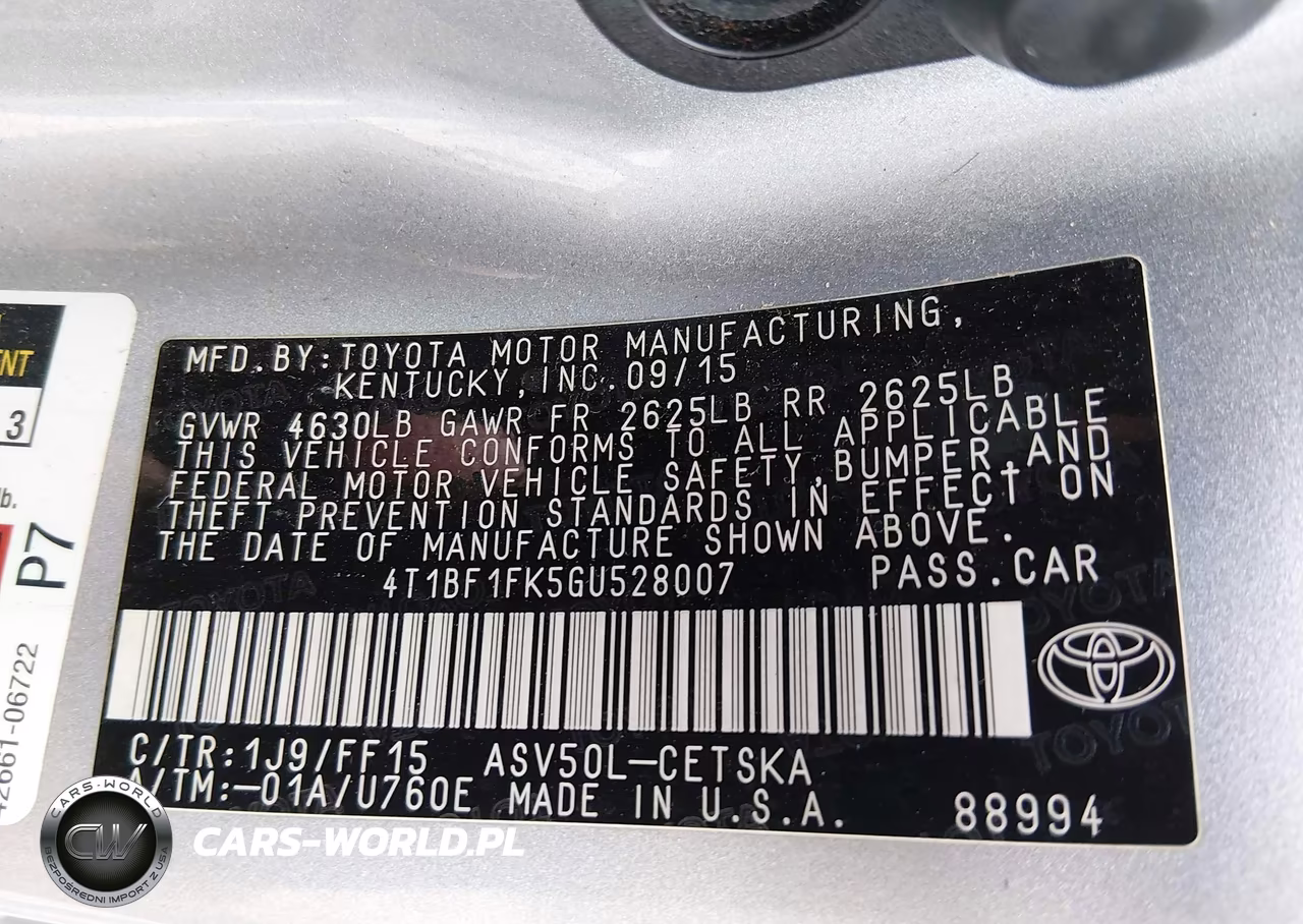 2016 Toyota Camry Se VIN:4T1BF1FK5GU528007 - 9