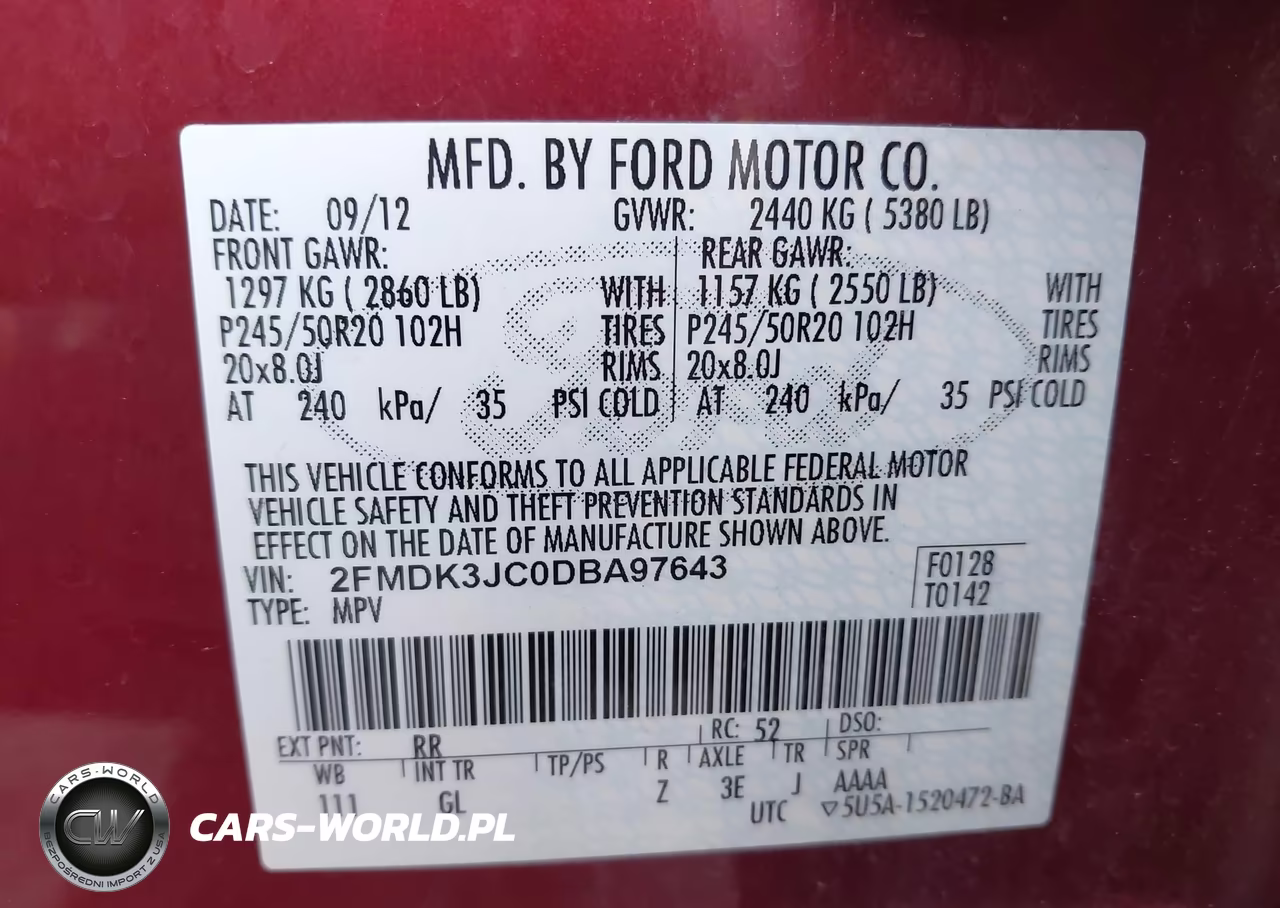 2013 Ford Edge Sel VIN:2FMDK3JC0DBA97643 - 9