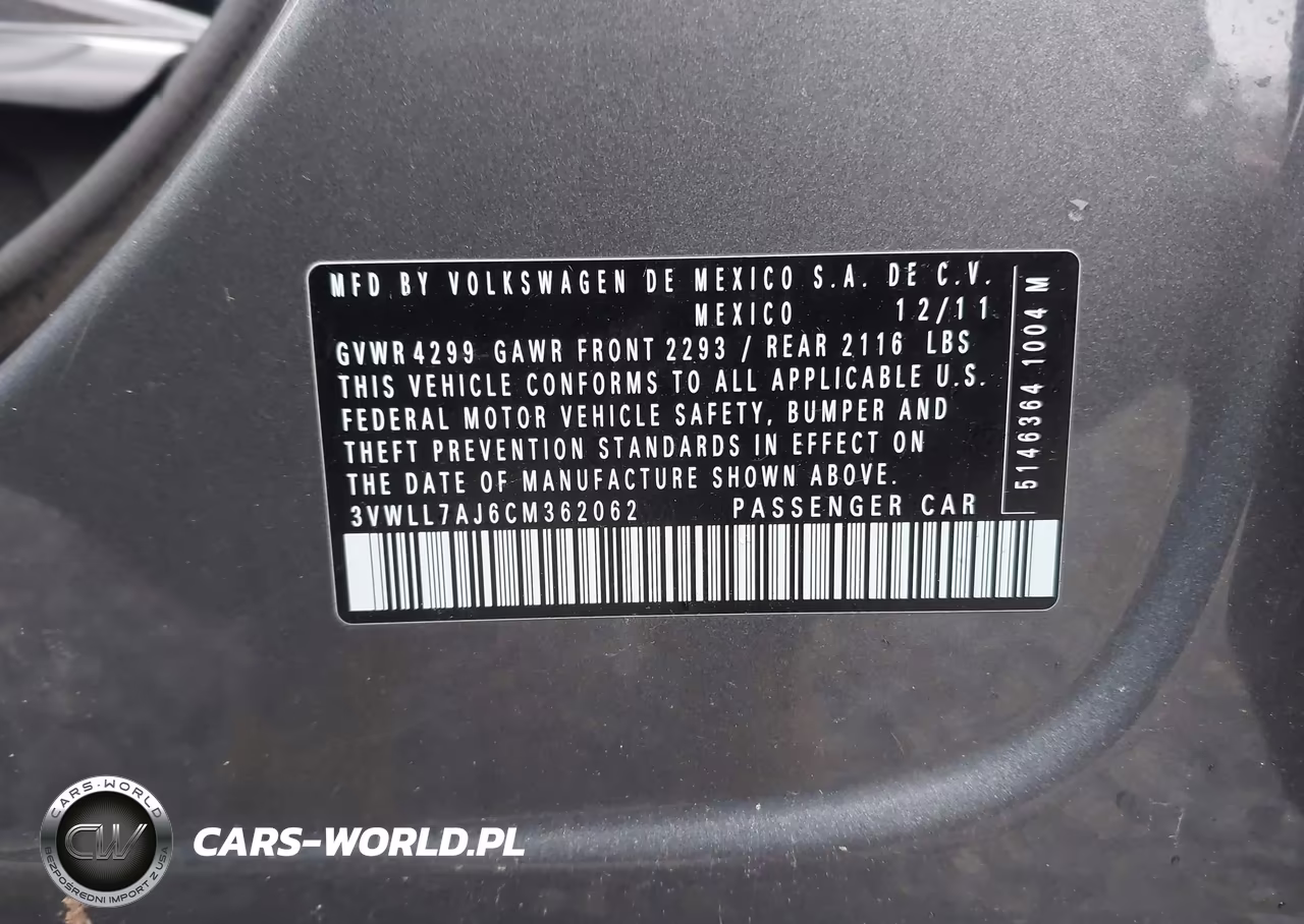 2012 Volkswagen Jetta 2.0L Tdi VIN:3VWLL7AJ6CM362062 - 9