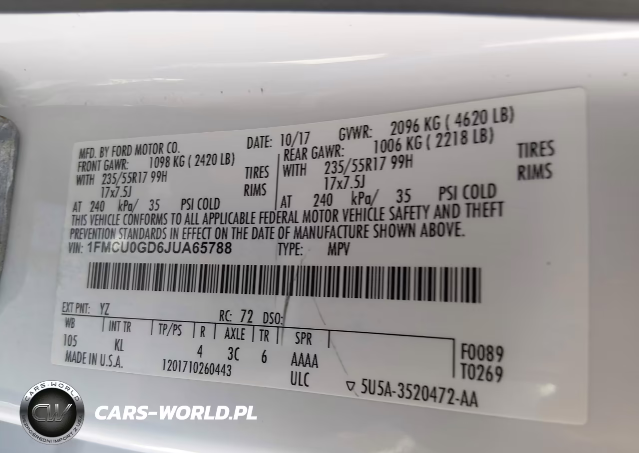 2018 Ford Escape Se VIN:1FMCU0GD6JUA65788 - 9