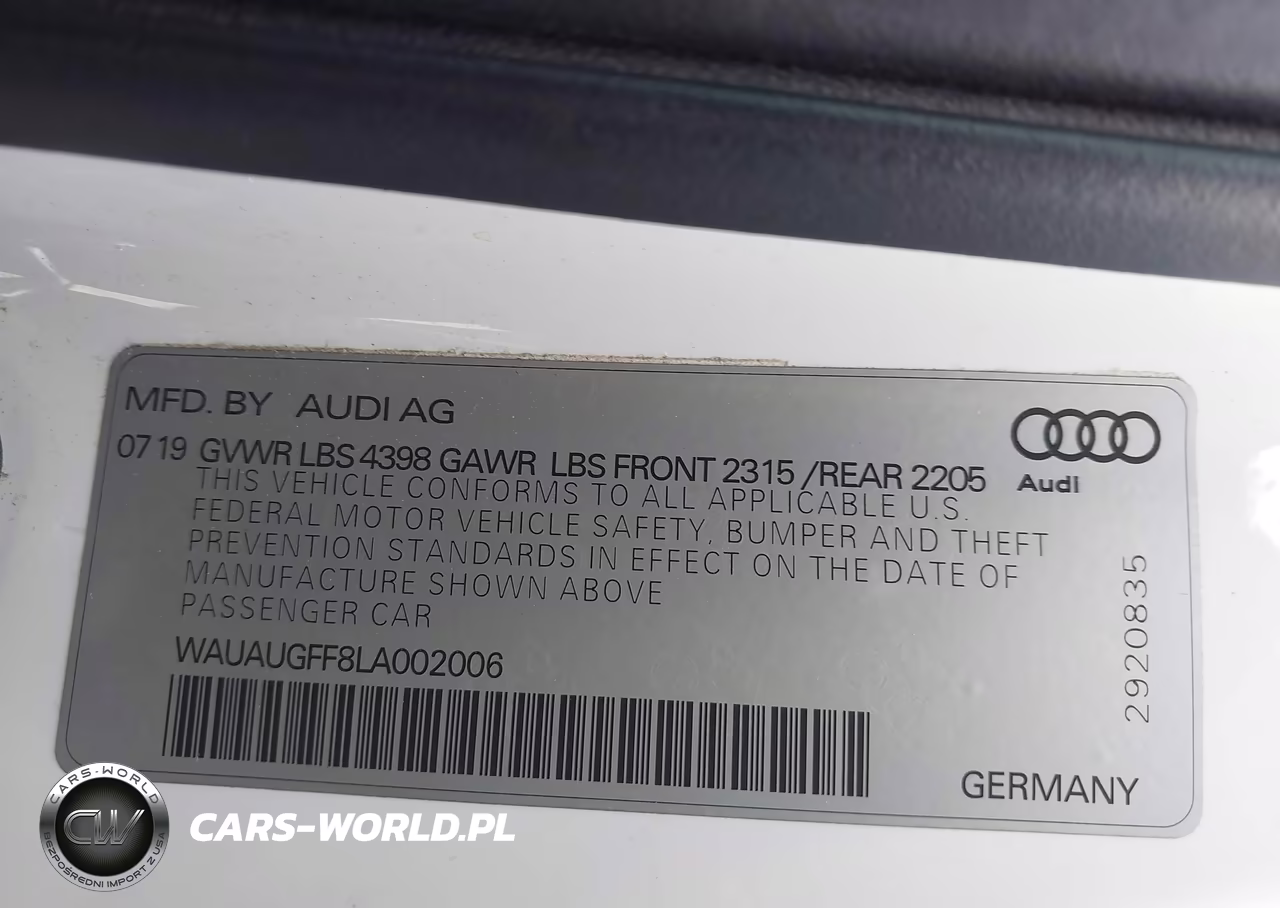 2020 Audi A3 Premium 40 Tfsi Front-Wheel Drive S Tronic VIN:WAUAUGFF8LA002006 - 9