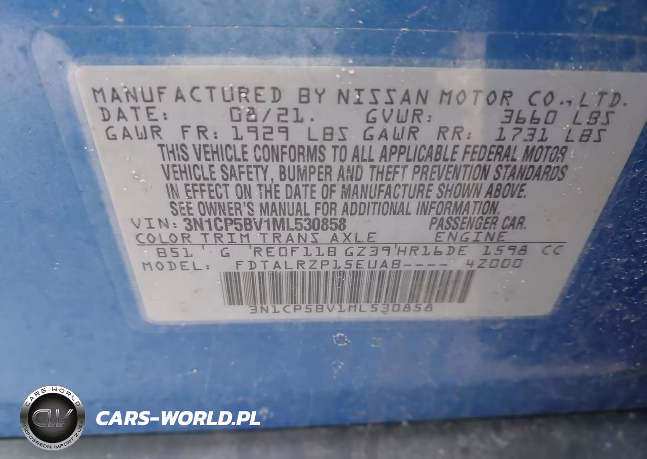 2021 Nissan Kicks S Xtronic Cvt VIN:3N1CP5BV1ML530858 - 9
