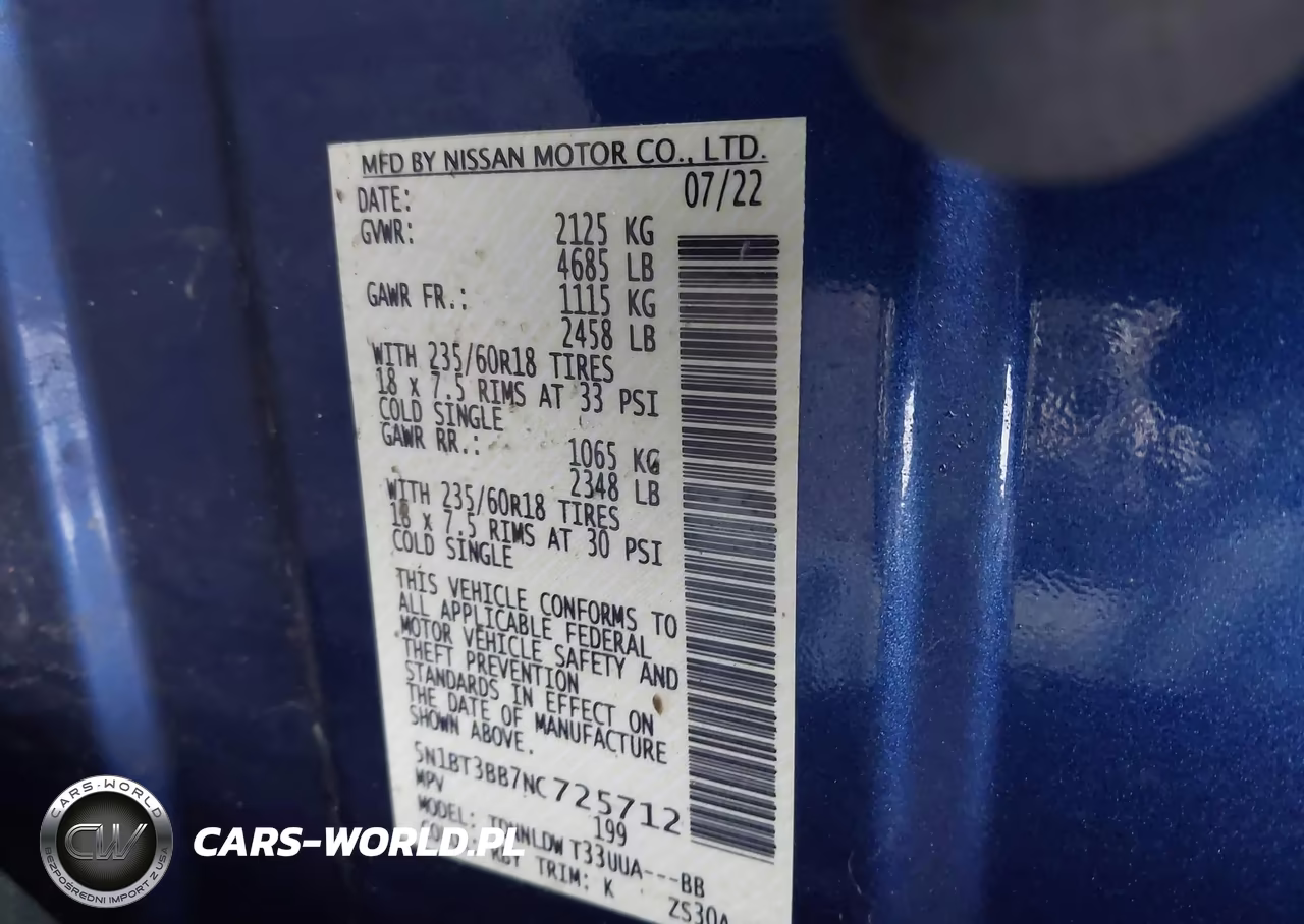 2022 Nissan Rogue Sv Intelligent Awd VIN:5N1BT3BB7NC725712 - 9