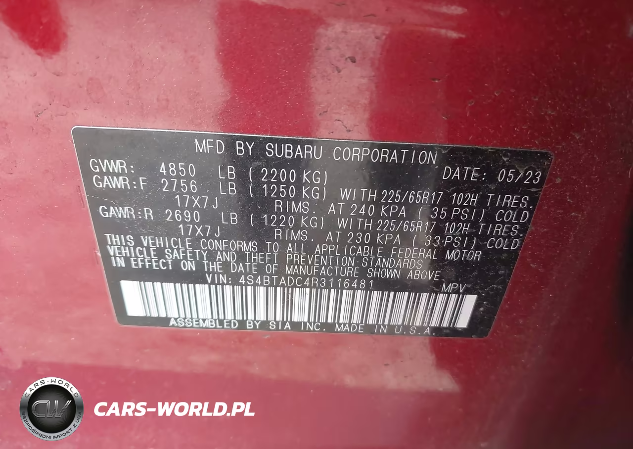 2024 Subaru Outback Premium VIN:4S4BTADC4R3116481 - 9