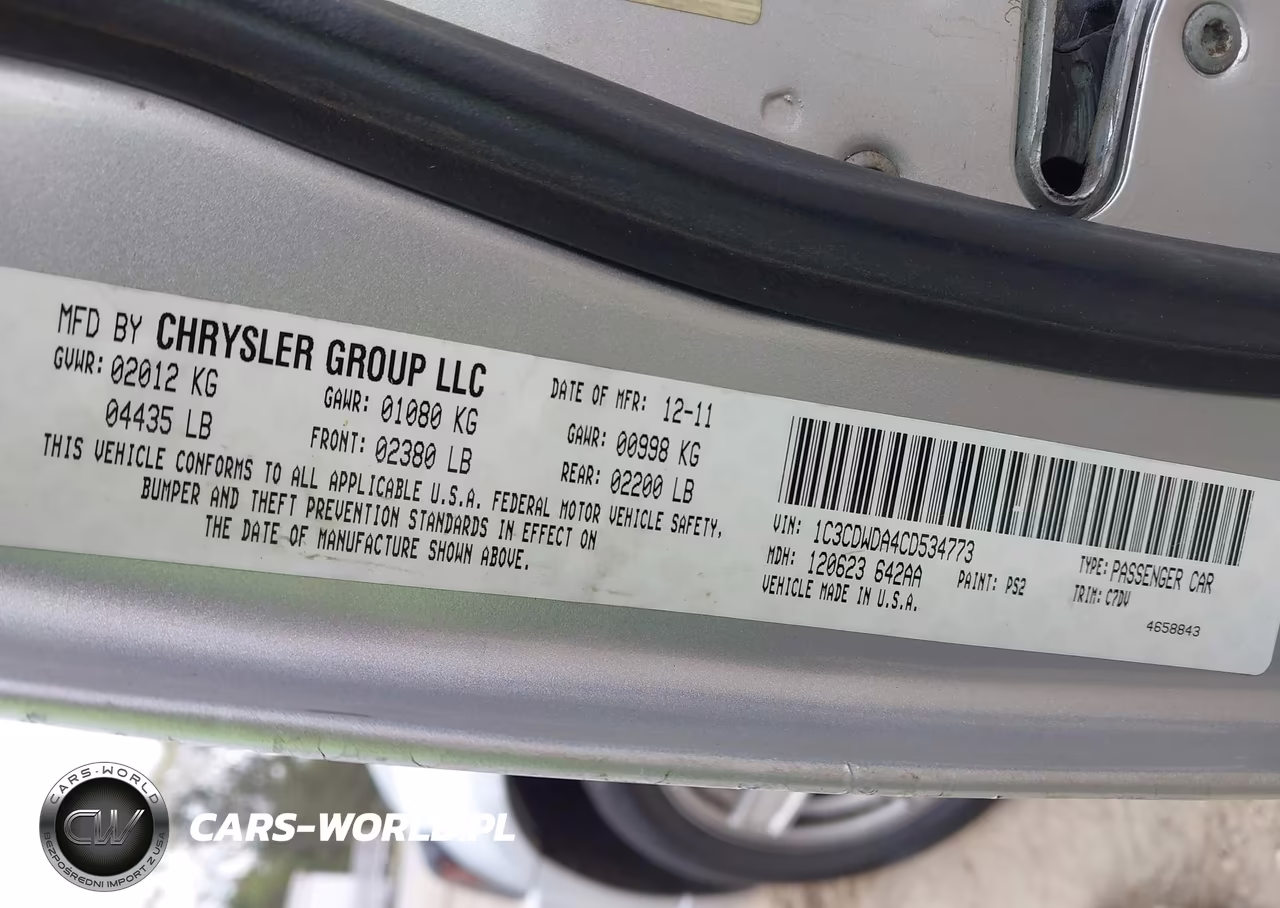 2012 Dodge Caliber Sxt VIN:1C3CDWDA4CD534773 - 9