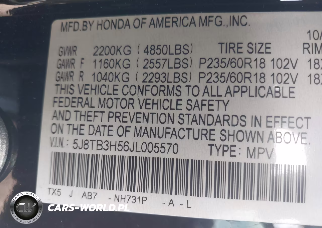 2018 Acura Rdx Technology Acurawatch Plus Packages-Technology Package VIN:5J8TB3H56JL005570 - 9