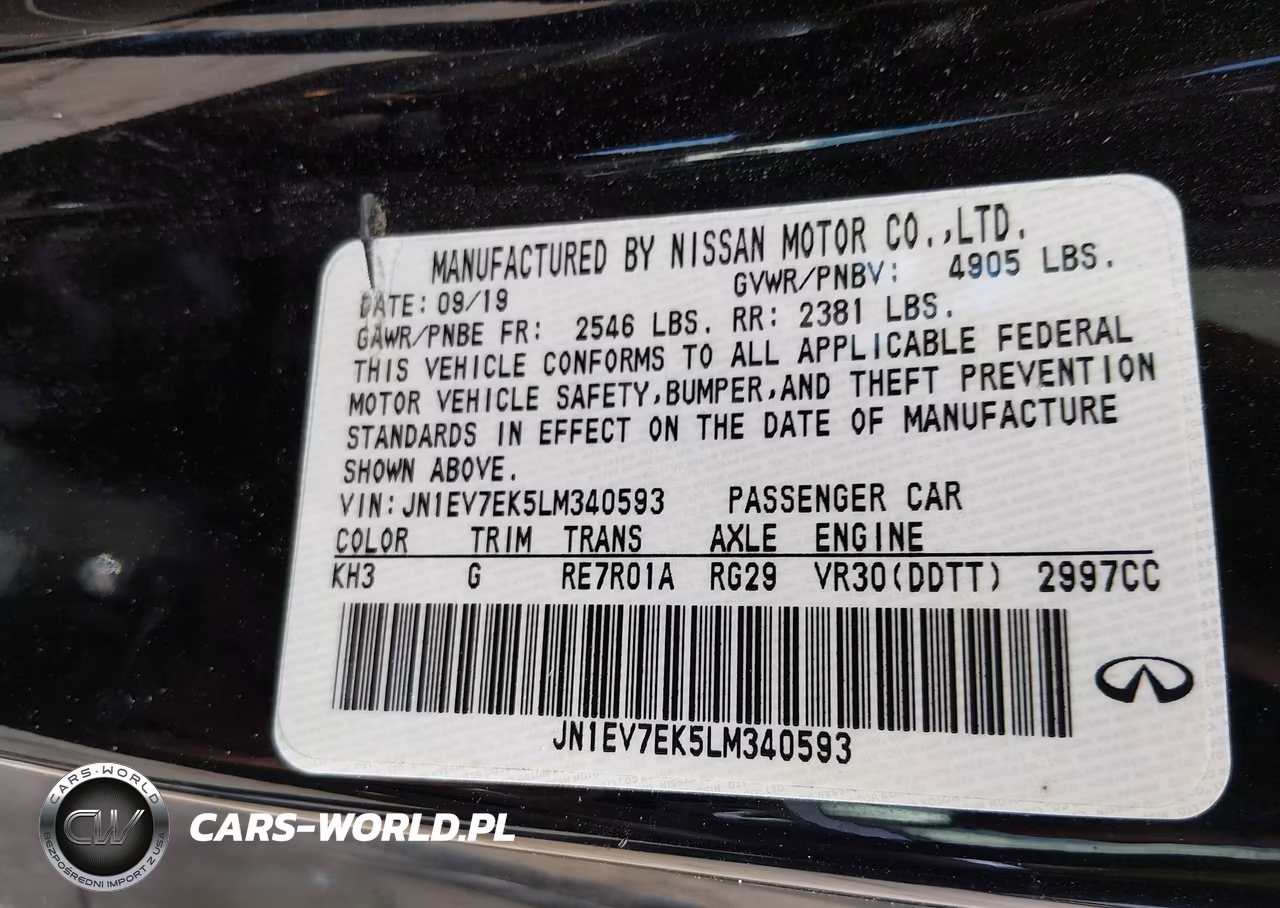 2020 Infiniti Q60 Luxe VIN:JN1EV7EK5LM340593 - 9