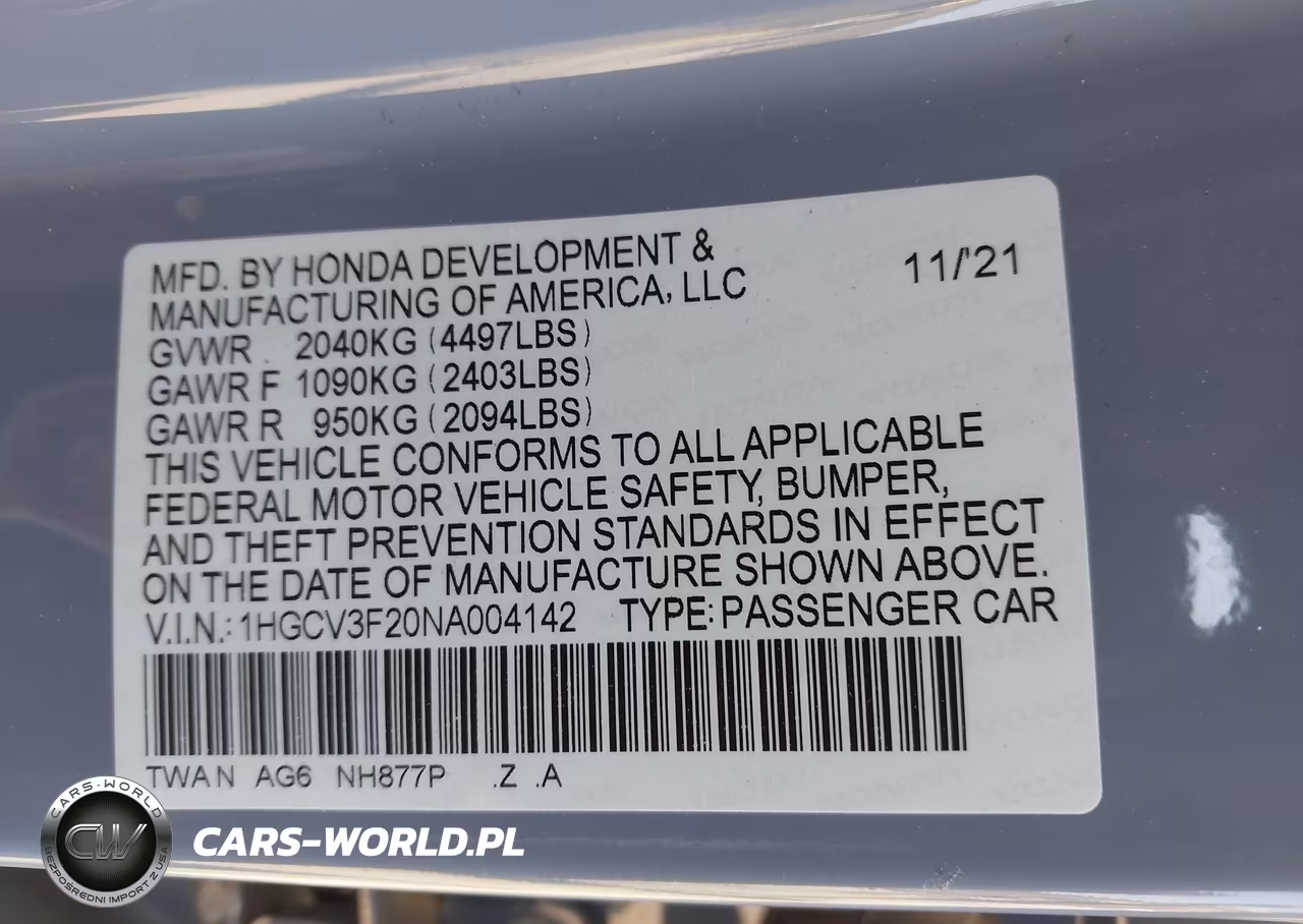 2022 Honda Accord Hybrid Sport VIN:1HGCV3F20NA004142 - 9