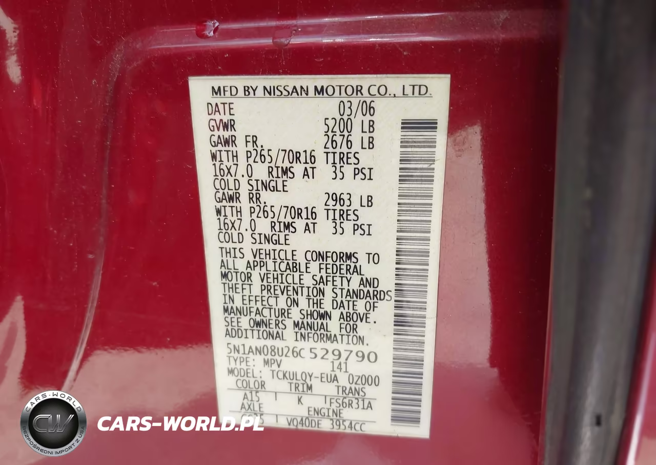 2006 Nissan Xterra X VIN:5N1AN08U26C529790 - 9
