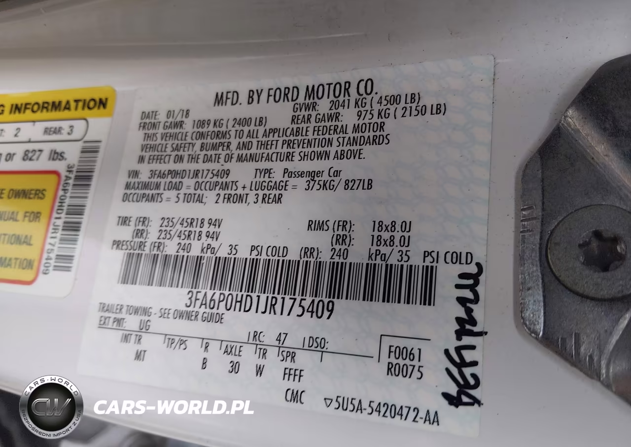 2018 Ford Fusion Se VIN:3FA6P0HD1JR175409 - 9