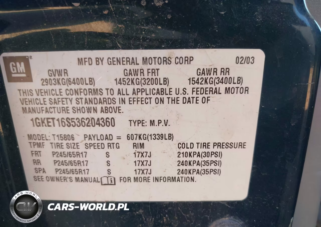 2003 GMC Envoy Xl Sle VIN:1GKET16S536204360 - 9