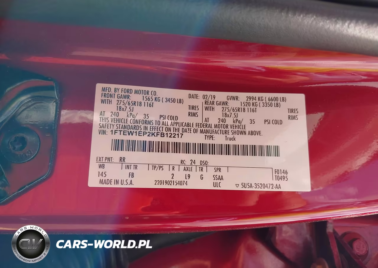 2019 Ford F-150 Xlt VIN:1FTEW1EP2KFB12217 - 9
