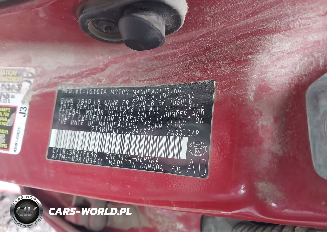 2012 Toyota Corolla Le VIN:2T1BU4EE1CC849671 - 9