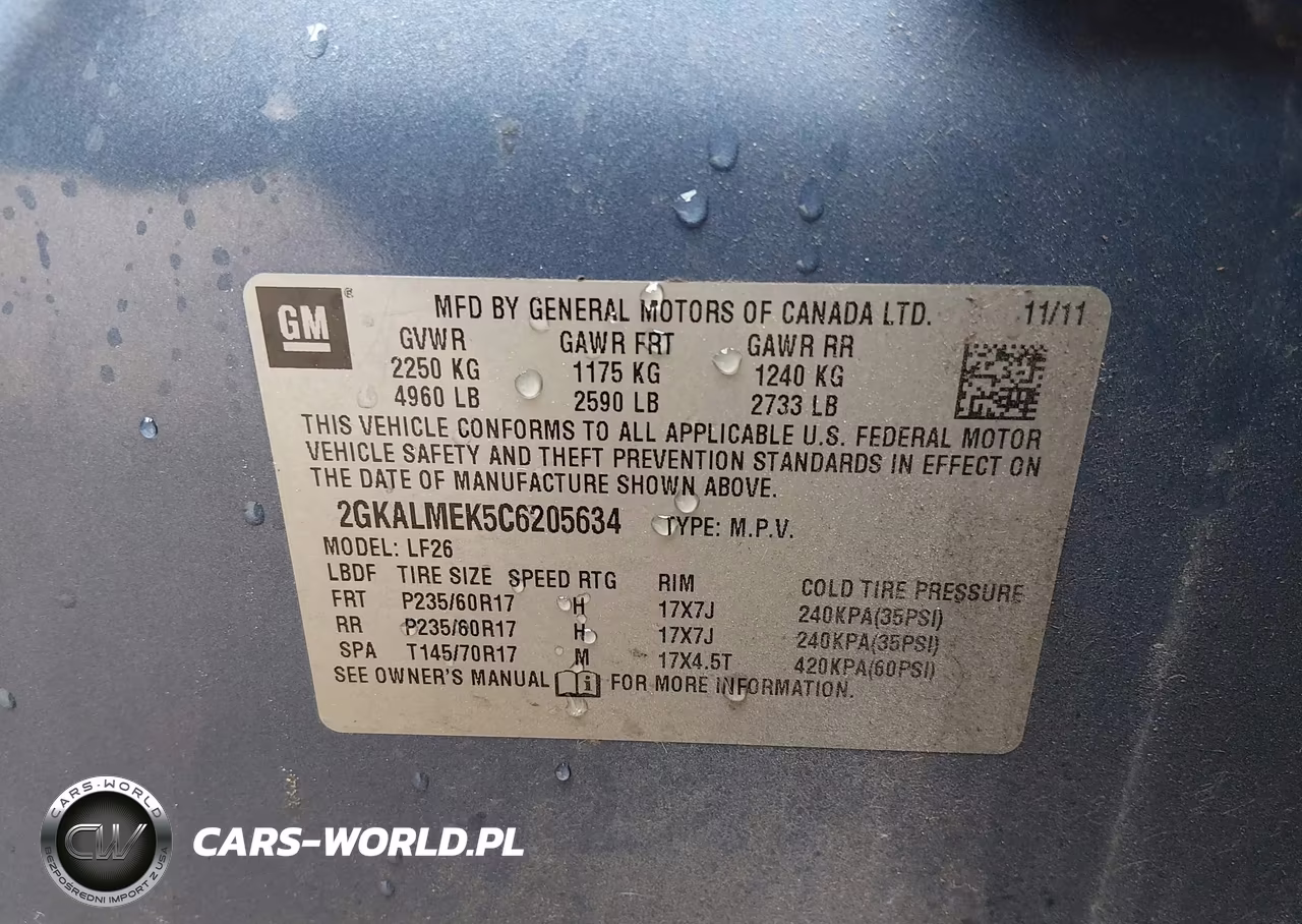 2012 GMC Terrain Sle-1 VIN:2GKALMEK5C6205634 - 9