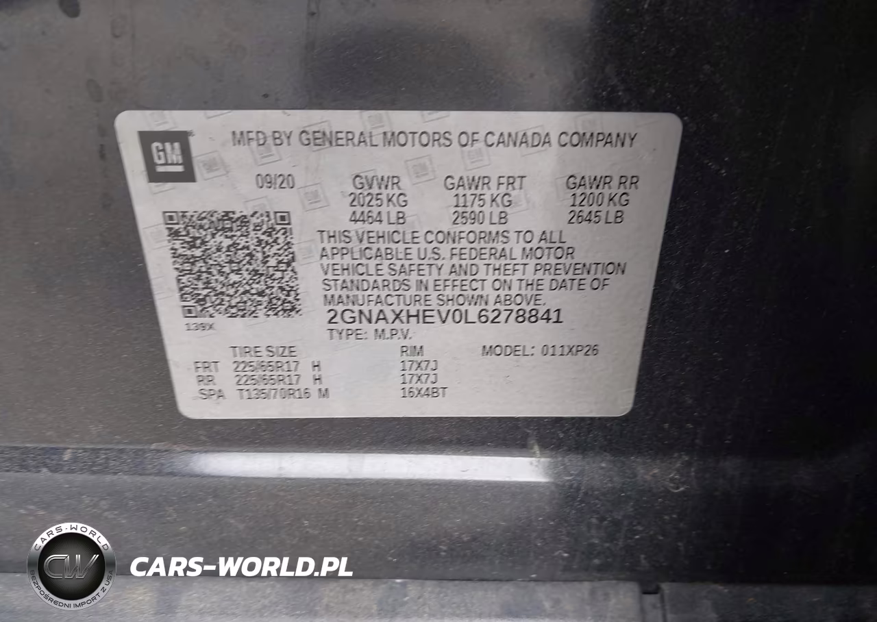 2020 Chevrolet Equinox Fwd Ls VIN:2GNAXHEV0L6278841 - 9