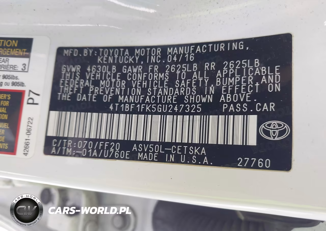 2016 Toyota Camry Se VIN:4T1BF1FK5GU247325 - 9