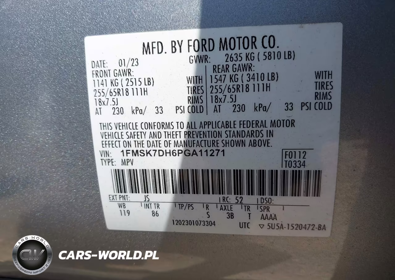 2023 Ford Explorer Xlt VIN:1FMSK7DH6PGA11271 - 9