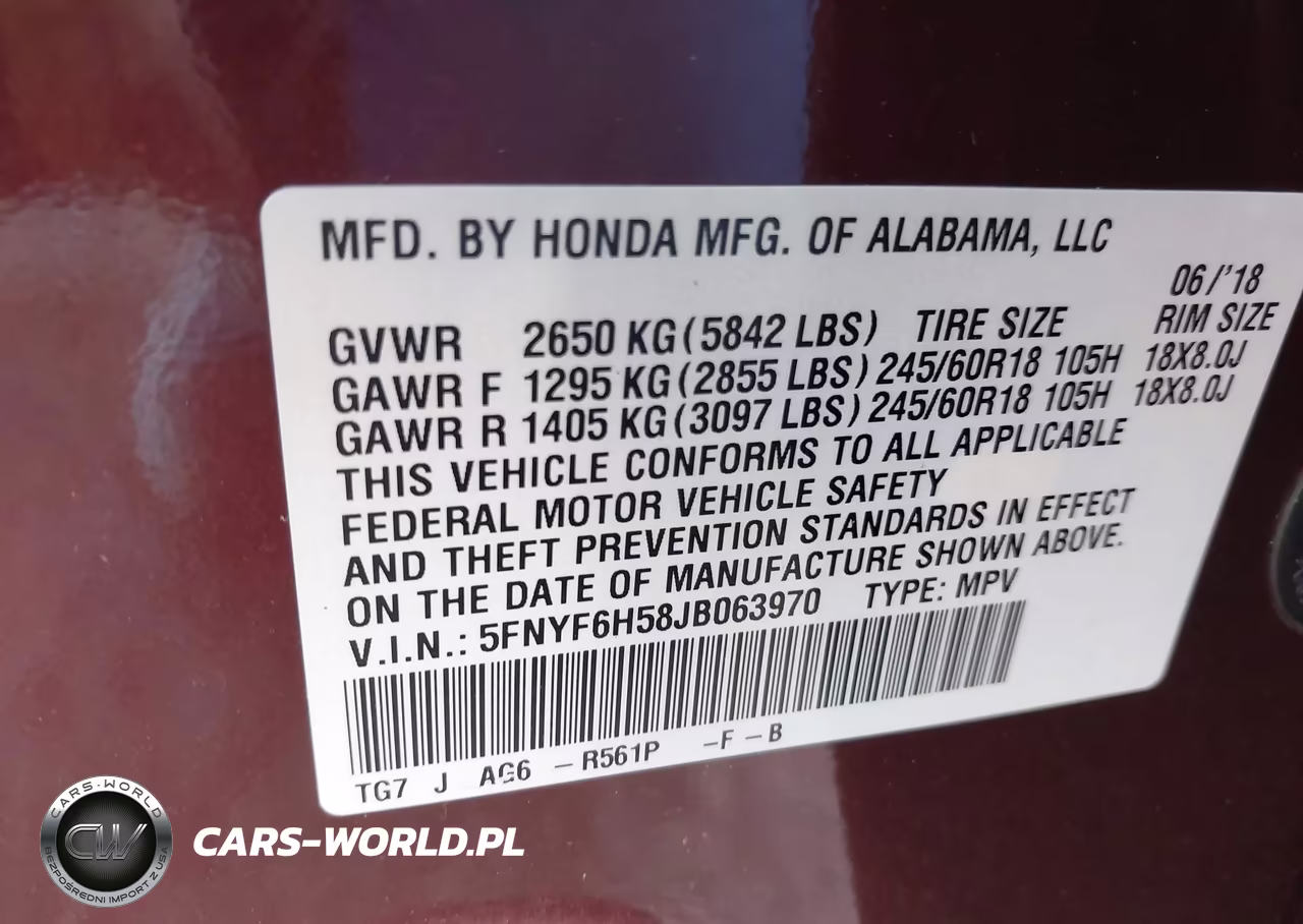 2018 Honda Pilot Ex-L VIN:5FNYF6H58JB063970 - 9