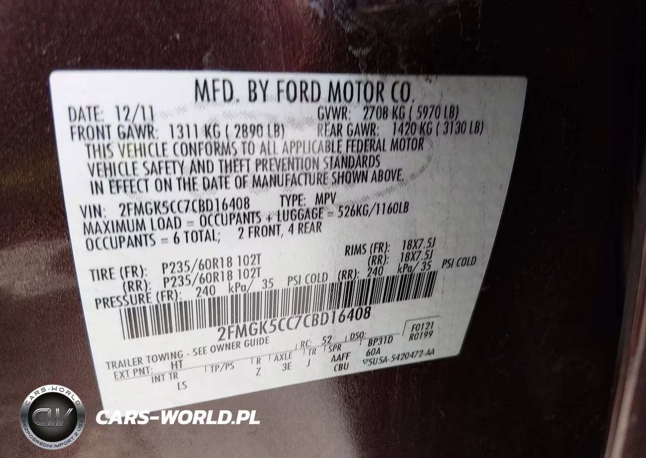 2012 Ford Flex Sel VIN:2FMGK5CC7CBD16408 - 9