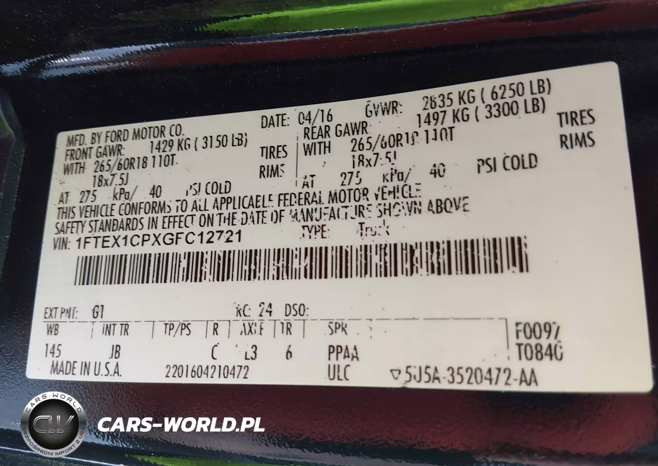 2016 Ford F-150 Xlt VIN:1FTEX1CPXGFC12721 - 9