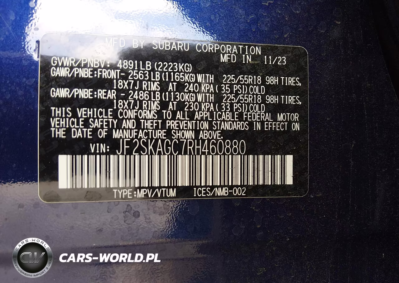 2024 Subaru Forester Sport VIN:JF2SKAGC7RH460880 - 9