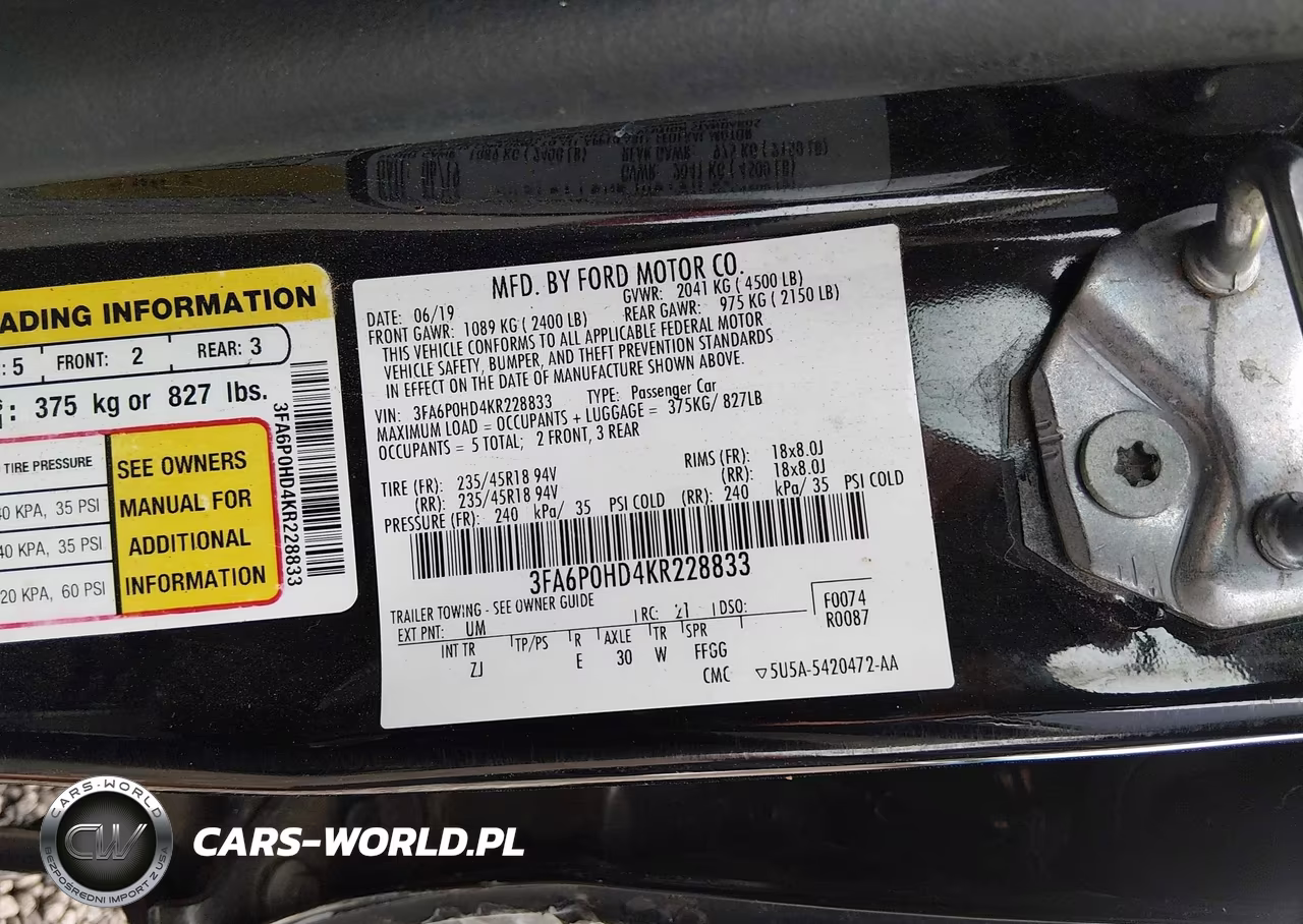 2019 Ford Fusion Se VIN:3FA6P0HD4KR228833 - 9