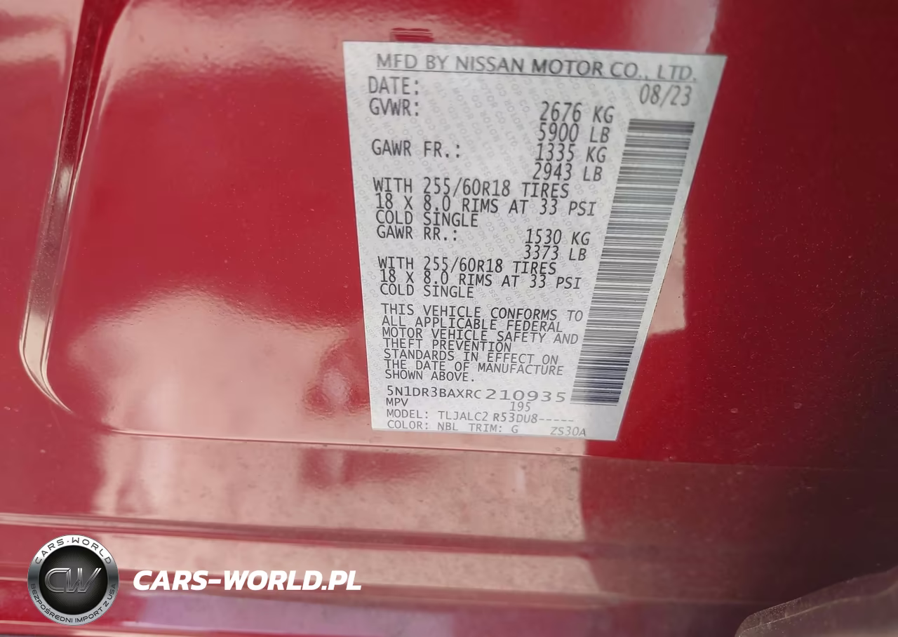 2024 Nissan Pathfinder Sv Fwd VIN:5N1DR3BAXRC210935 - 9