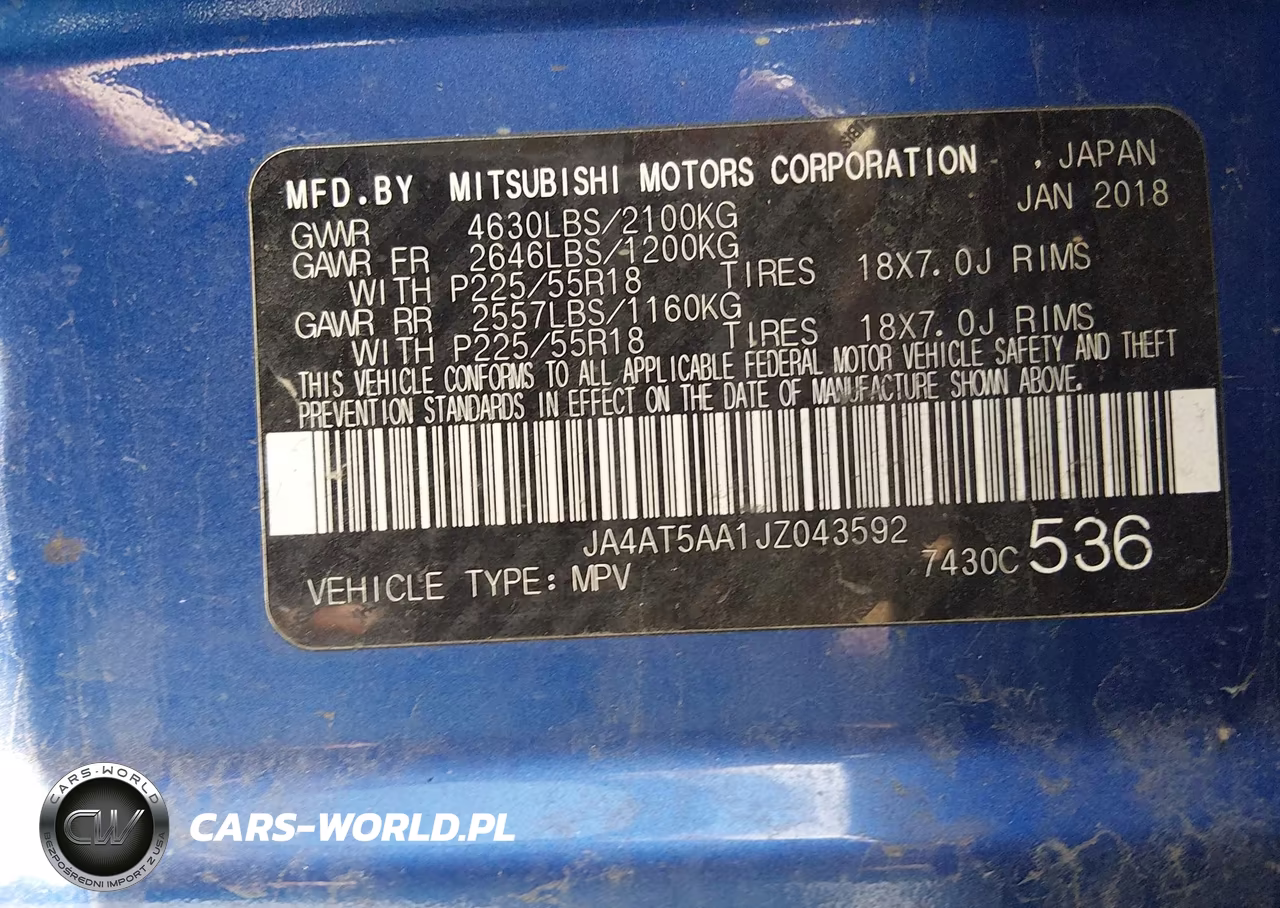2018 Mitsubishi Eclipse Cross Se VIN:JA4AT5AA1JZ043592 - 9