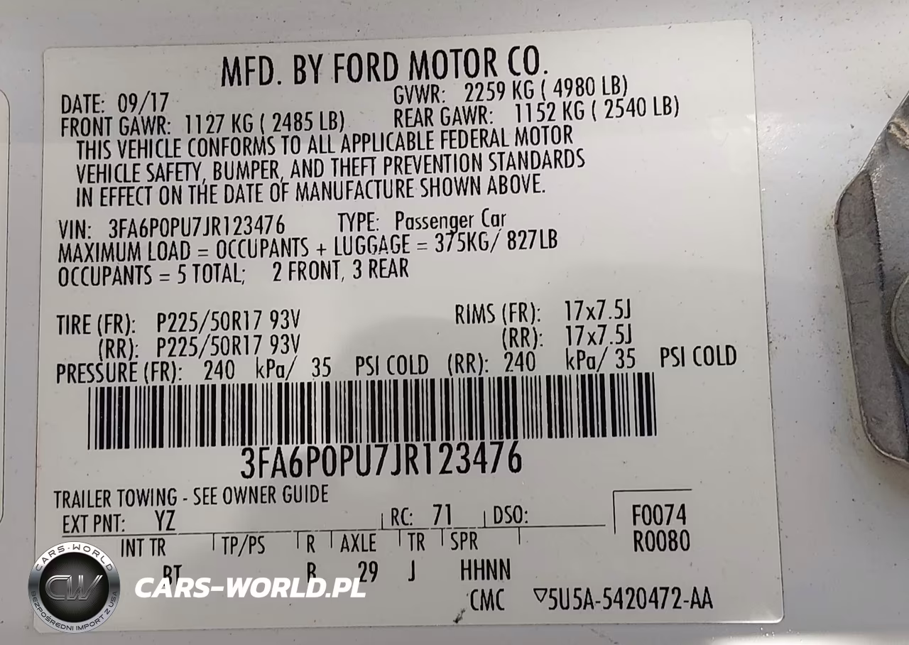2018 Ford Fusion Energi Se Luxury VIN:3FA6P0PU7JR123476 - 9