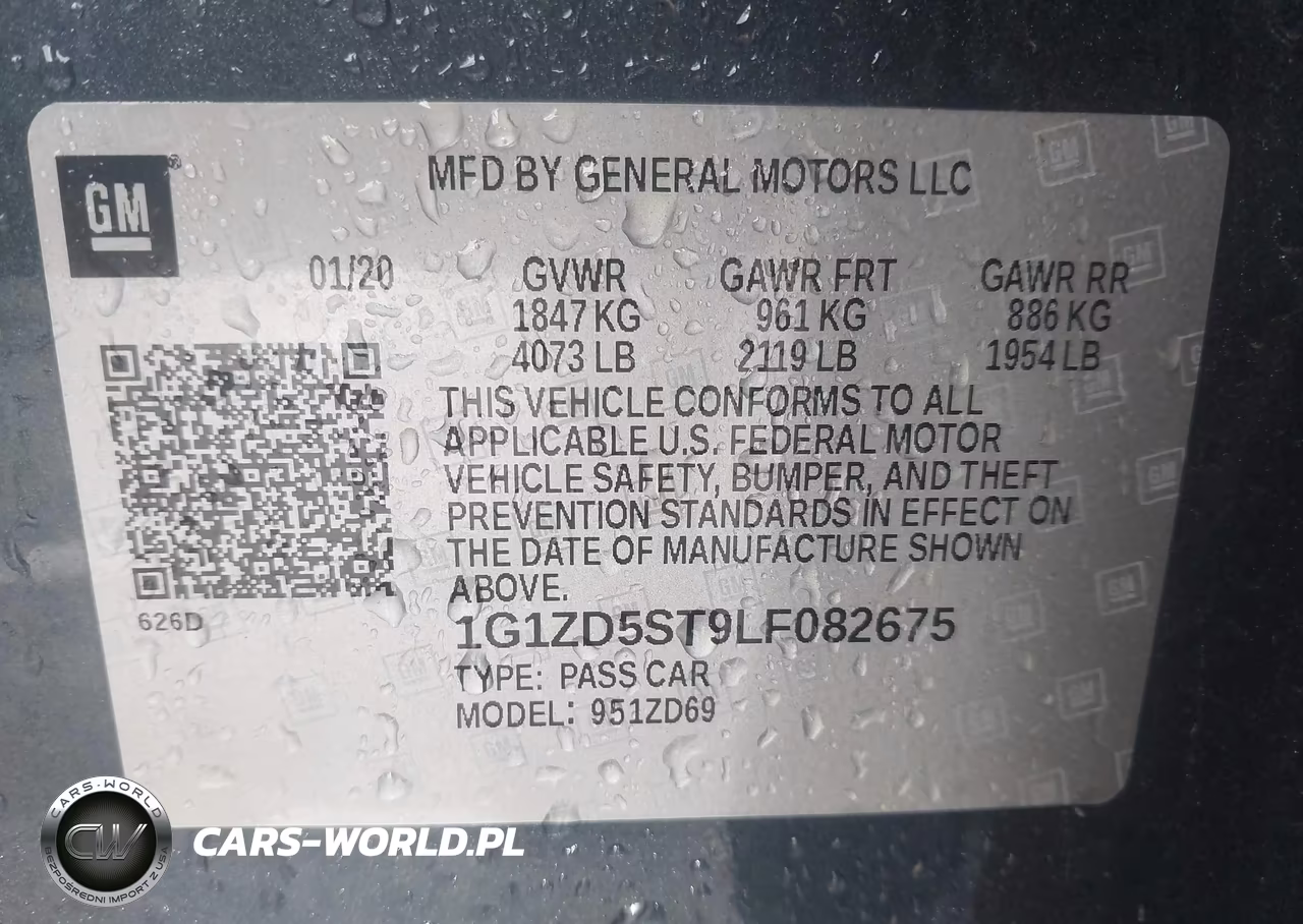 2020 Chevrolet Malibu Fwd Lt VIN:1G1ZD5ST9LF082675 - 9
