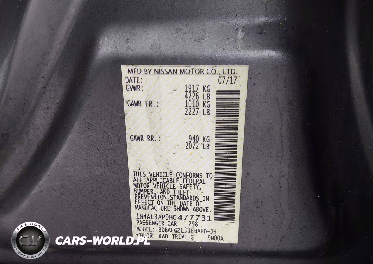 2017 Nissan Altima 2.5 S VIN:1N4AL3AP9HC477731 - 9