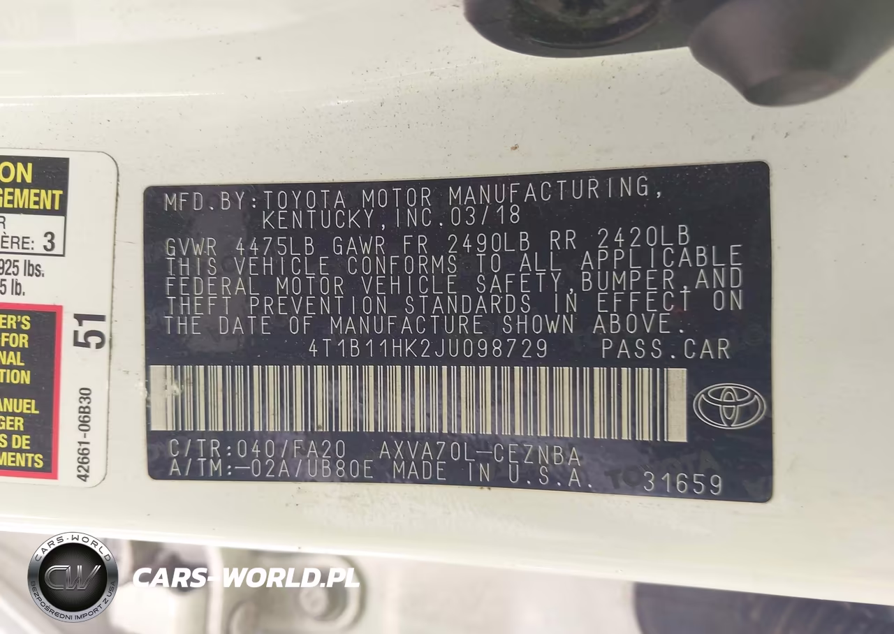 2018 Toyota Camry Le VIN:4T1B11HK2JU098729 - 9