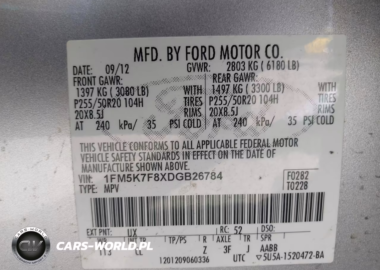 2013 Ford Explorer Limited VIN:1FM5K7F8XDGB26784 - 9
