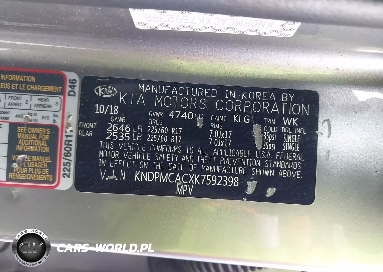 2019 Kia Sportage Lx VIN:KNDPMCACXK7592398 - 9