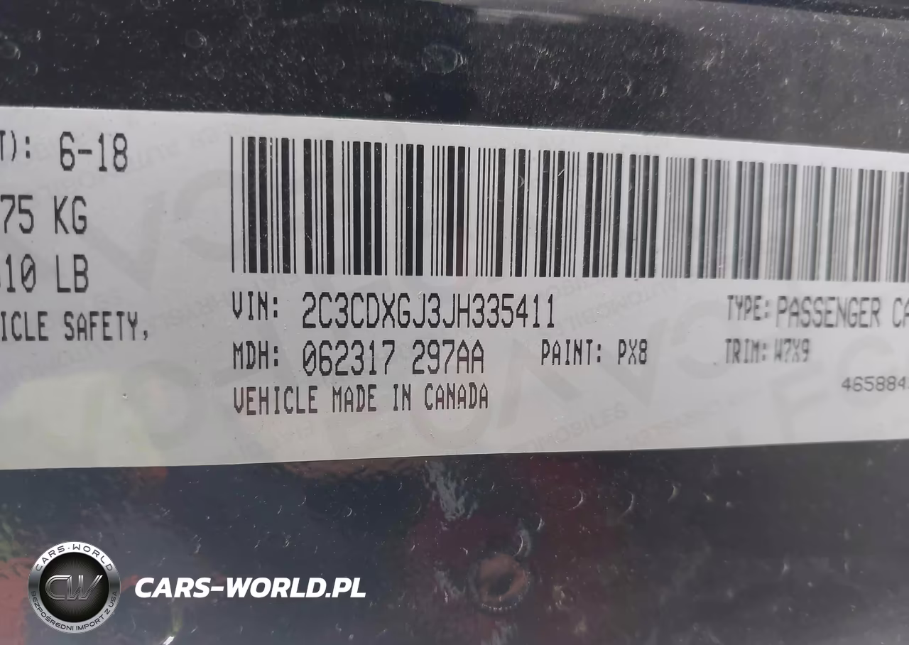 2018 Dodge Charger R-T Scat Pack Rwd VIN:2C3CDXGJ3JH335411 - 9