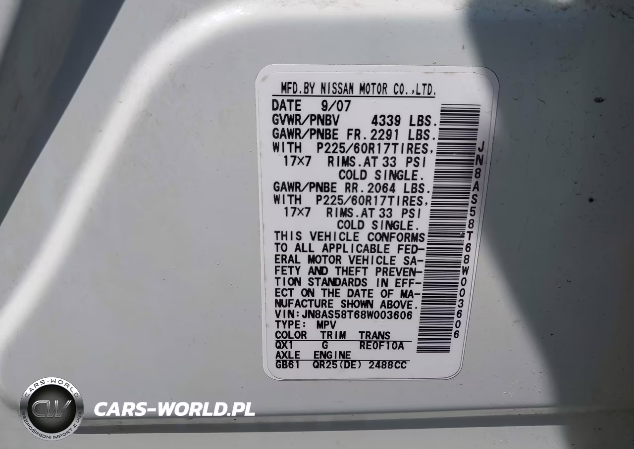 2008 Nissan Rogue Sl VIN:JN8AS58T68W003606 - 9