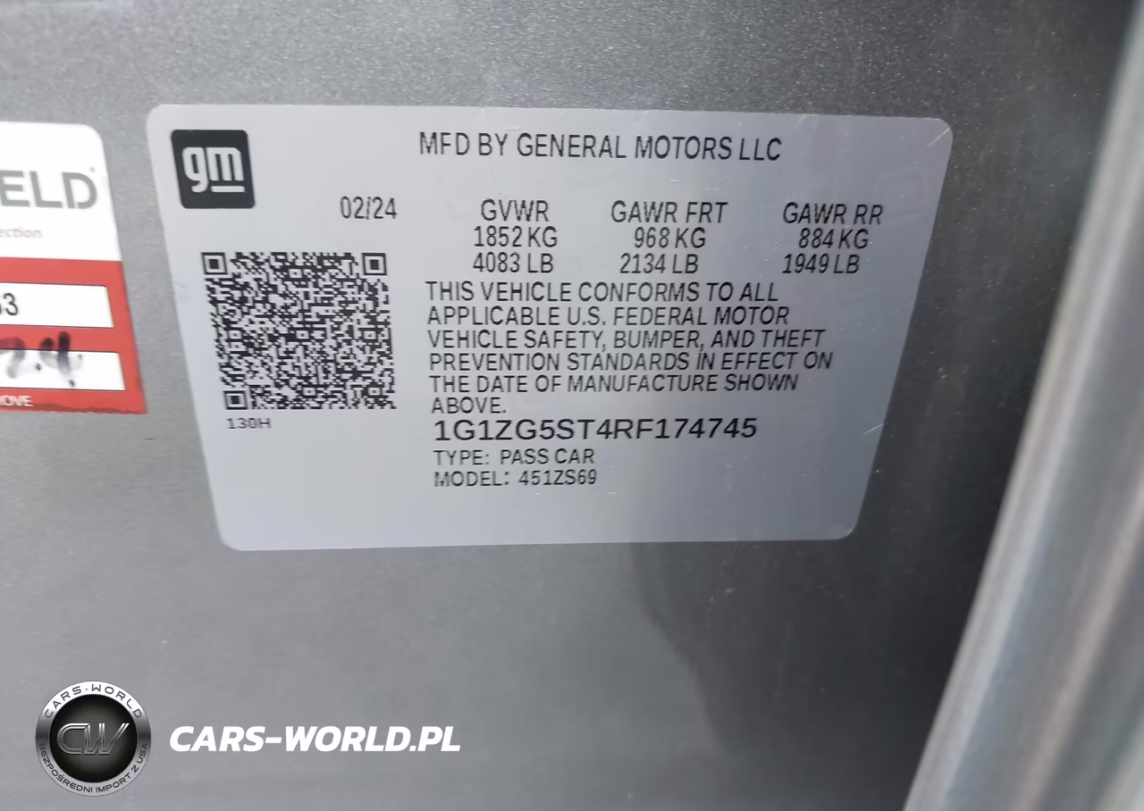 2024 Chevrolet Malibu Fwd Rs VIN:1G1ZG5ST4RF174745 - 9