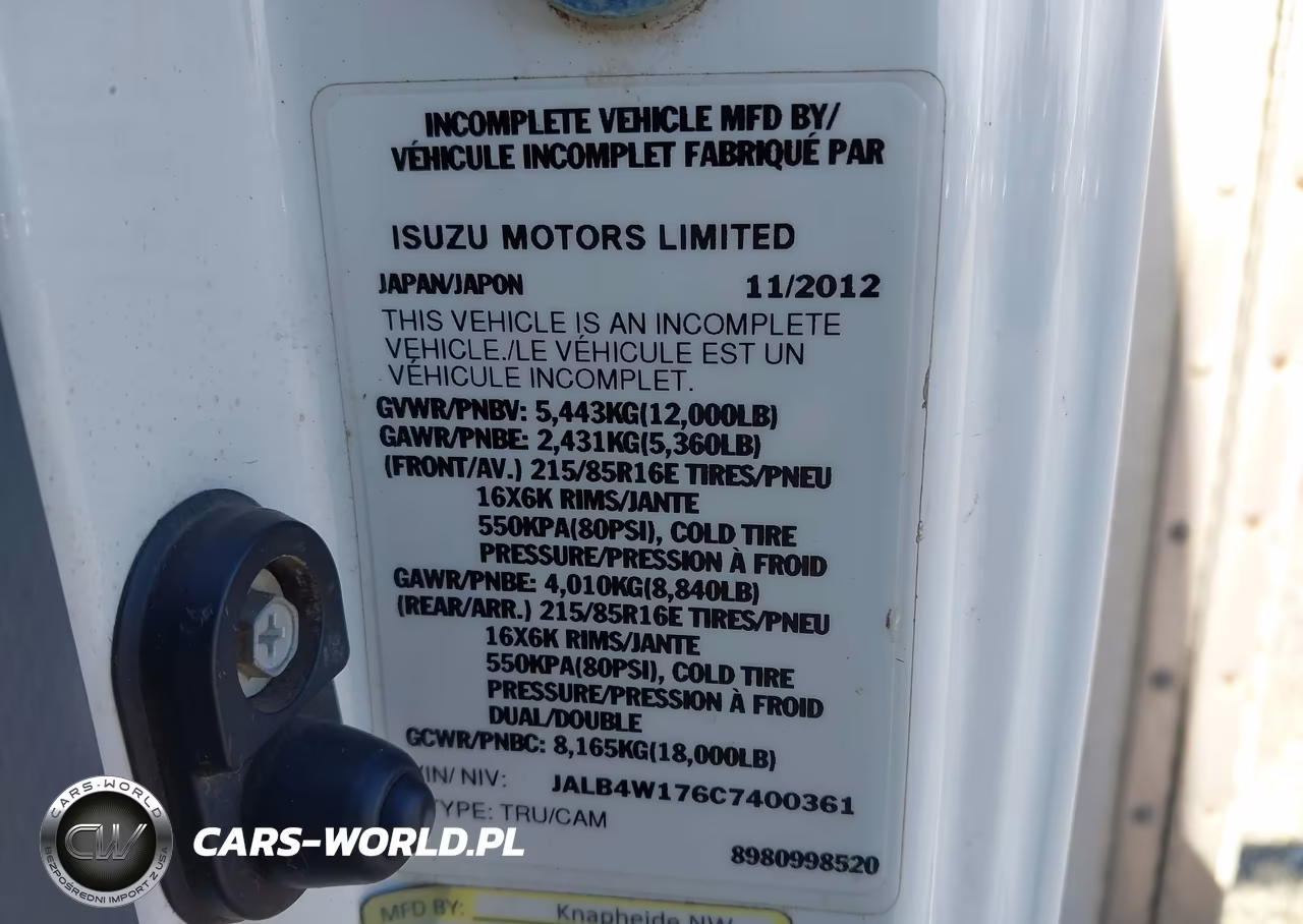 2012 Isuzu Npr Dsl Reg At Eco-Max VIN:JALB4W176C7400361 - 9
