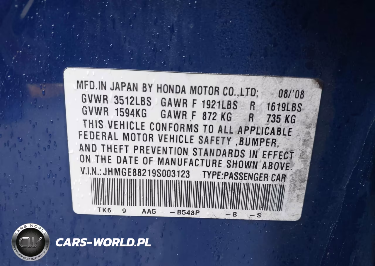 2009 Honda Fit VIN:JHMGE88219S003123 - 9