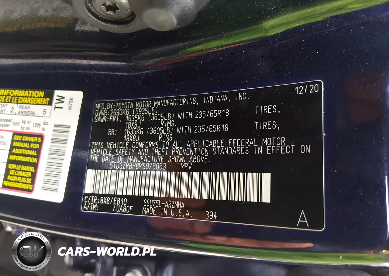 2021 Toyota Highlander Xle VIN:5TDGZRBH8MS076063 - 9