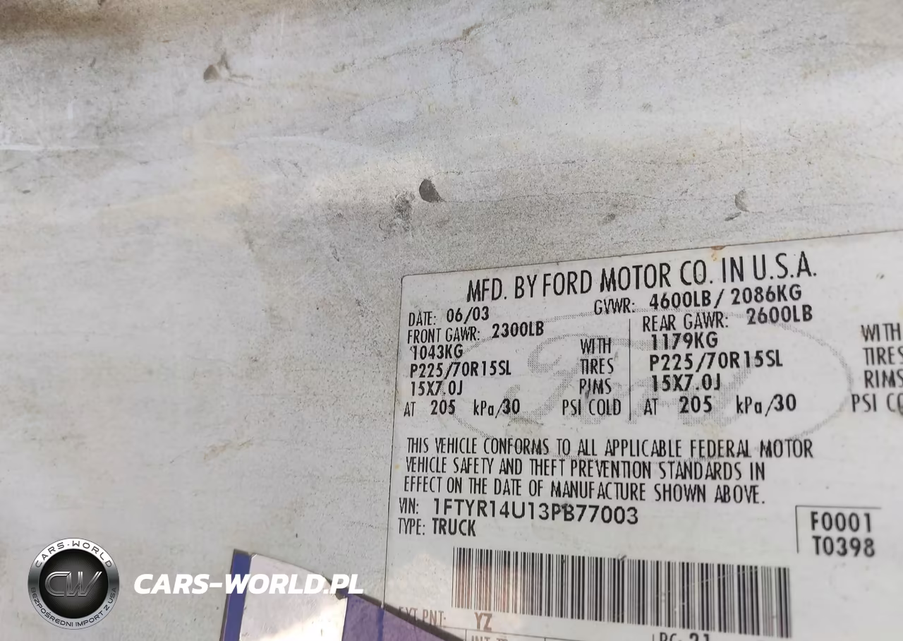 2003 Ford Ranger Edge-Tremor-Xl-Xlt VIN:1FTYR14U13PB77003 - 9