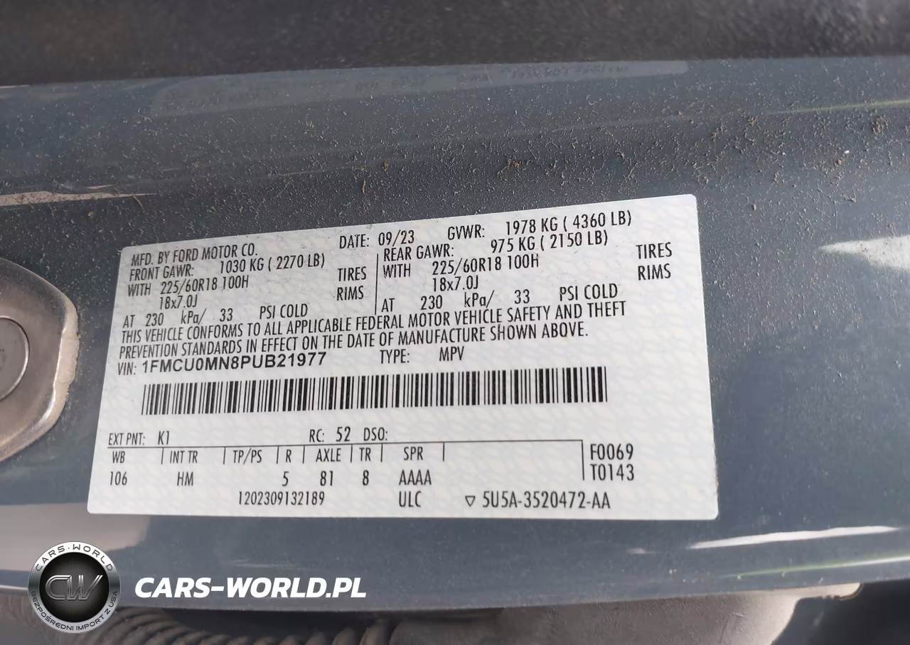 2023 Ford Escape St-Line VIN:1FMCU0MN8PUB21977 - 9